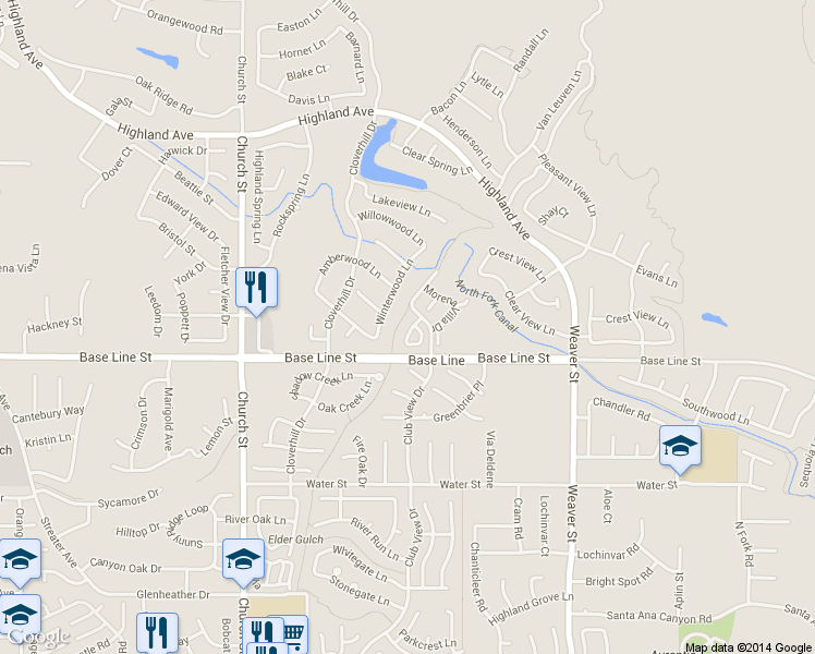 map of restaurants, bars, coffee shops, grocery stores, and more near 704 Chandler West in Highland