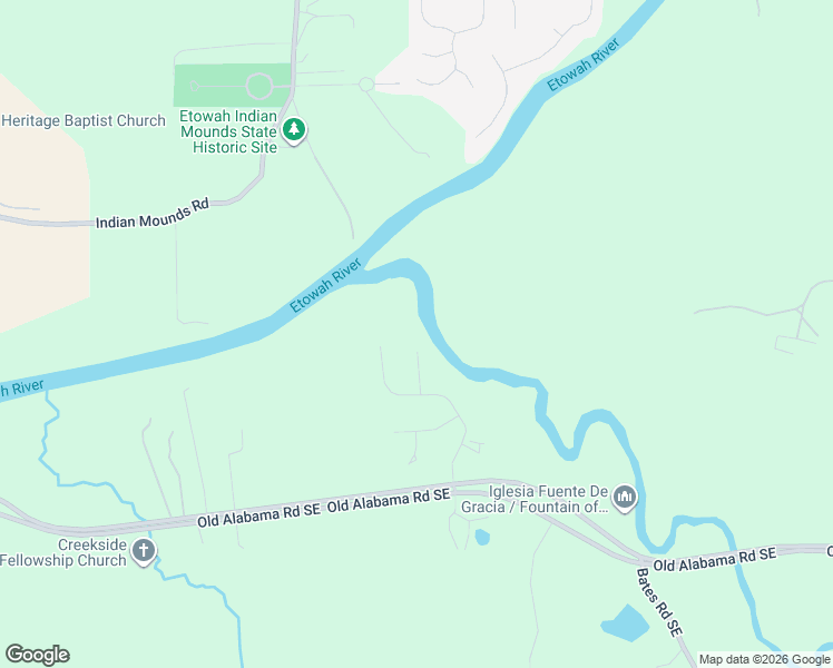 map of restaurants, bars, coffee shops, grocery stores, and more near 9 Creekstone Court in Cartersville