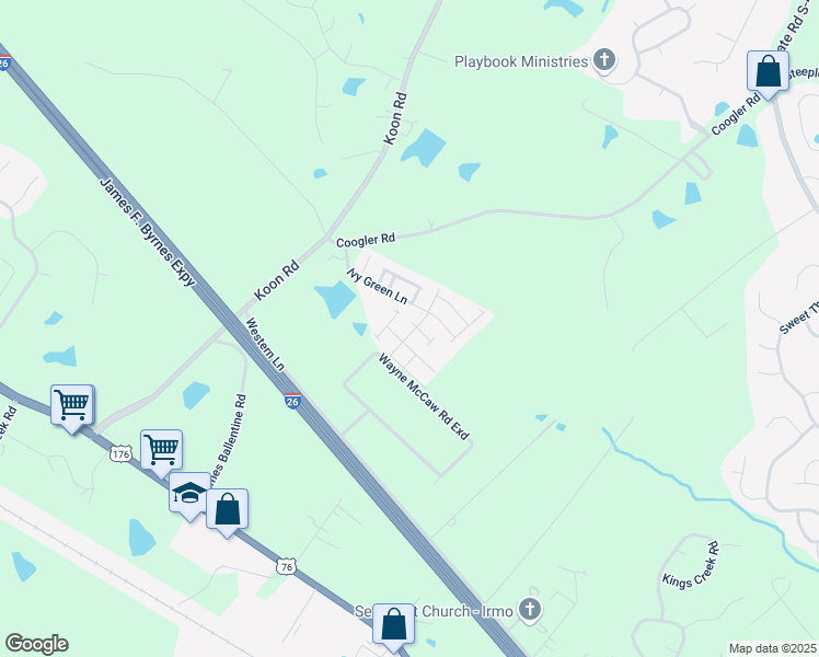 map of restaurants, bars, coffee shops, grocery stores, and more near 4 Trellis Way in Irmo