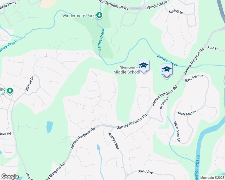 map of restaurants, bars, coffee shops, grocery stores, and more near 1610 Pepperbush Court in Suwanee