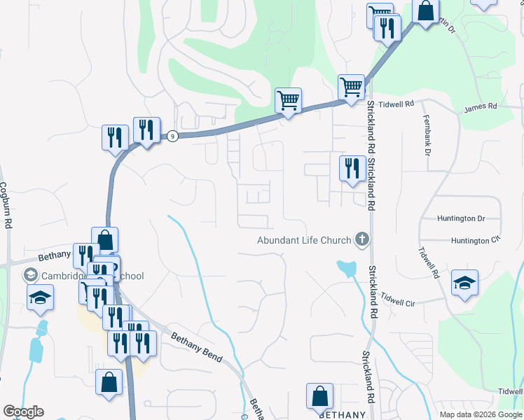 map of restaurants, bars, coffee shops, grocery stores, and more near 13890 Portside Cove in Alpharetta