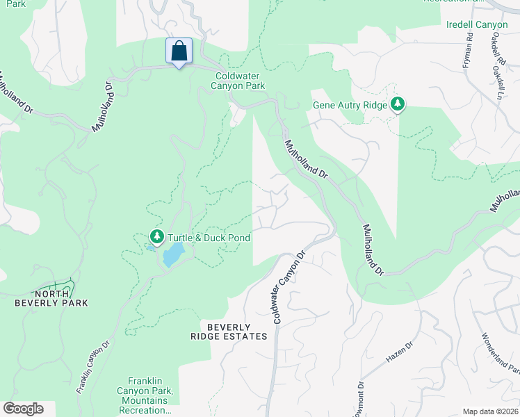 map of restaurants, bars, coffee shops, grocery stores, and more near 9585 Hidden Valley Road in Beverly Hills