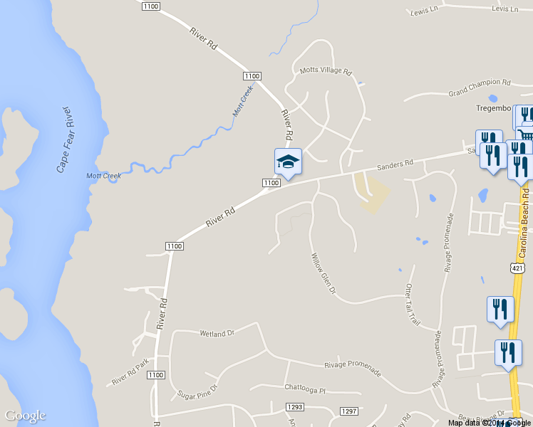 map of restaurants, bars, coffee shops, grocery stores, and more near 303 Ashworth Manor Court in Wilmington