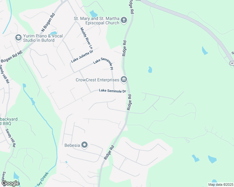 map of restaurants, bars, coffee shops, grocery stores, and more near 3775 Lake Seminole Drive in Buford
