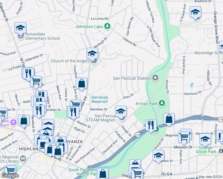 map of restaurants, bars, coffee shops, grocery stores, and more near 921 North Avenue 66 in Los Angeles