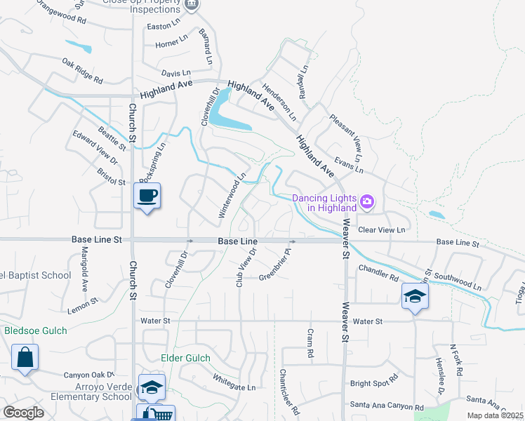 map of restaurants, bars, coffee shops, grocery stores, and more near 104 Chandler West in Highland