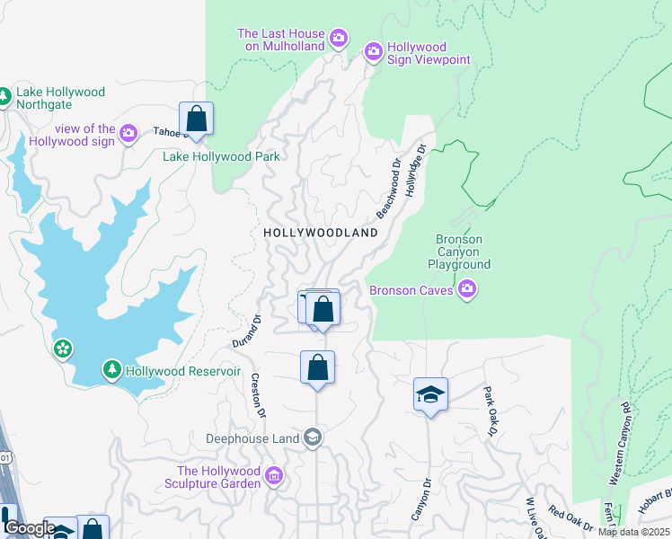 map of restaurants, bars, coffee shops, grocery stores, and more near 2915 Hollyridge Drive in Los Angeles