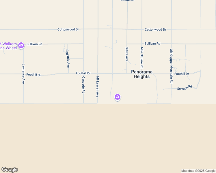 map of restaurants, bars, coffee shops, grocery stores, and more near 7192 Mount Shasta Avenue in Joshua Tree
