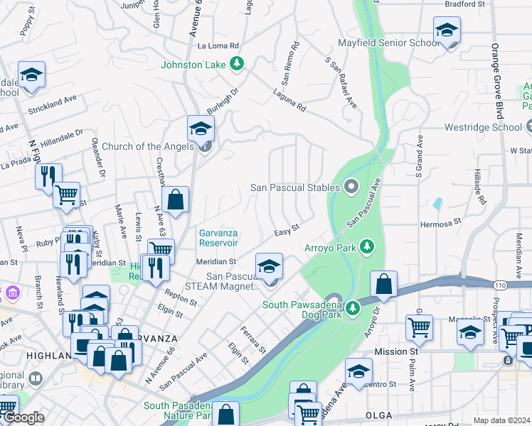 map of restaurants, bars, coffee shops, grocery stores, and more near 941 Rutland Avenue in Los Angeles