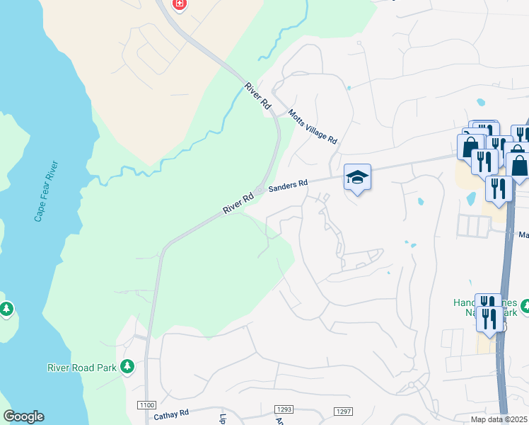 map of restaurants, bars, coffee shops, grocery stores, and more near 307 Ashworth Manor Court in Wilmington