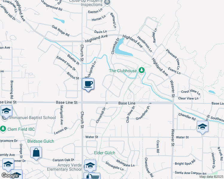 map of restaurants, bars, coffee shops, grocery stores, and more near 7263 Deerwood Place in Highland