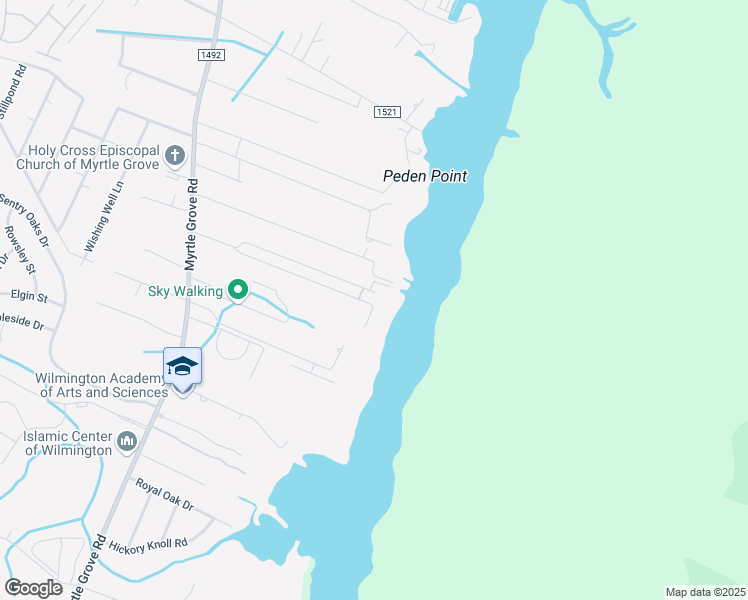 map of restaurants, bars, coffee shops, grocery stores, and more near 1513 Marsh Cove Ln in Wilmington