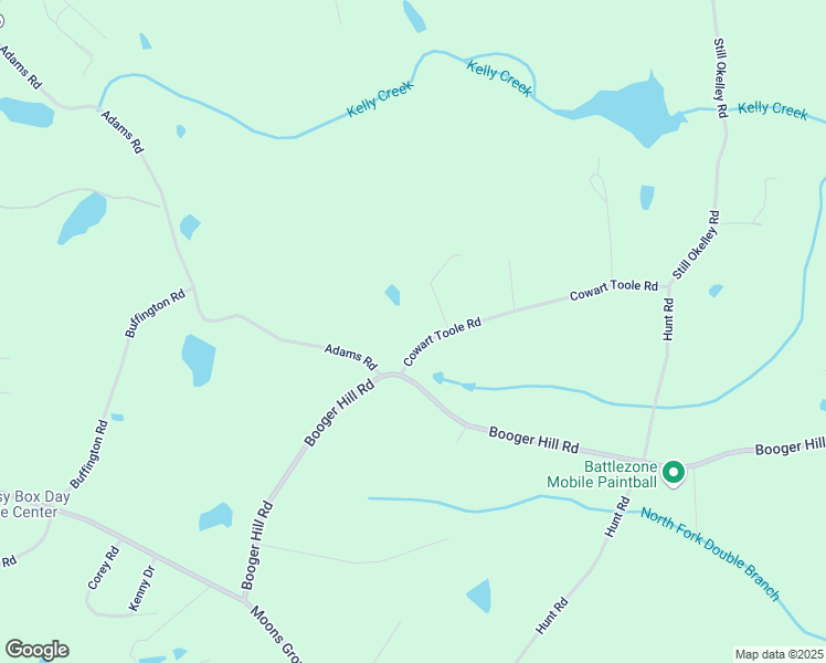 map of restaurants, bars, coffee shops, grocery stores, and more near 67 Cowart Toole Road in Danielsville