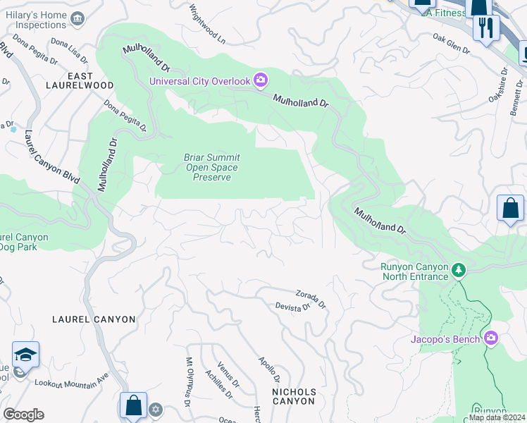 map of restaurants, bars, coffee shops, grocery stores, and more near 7731 Firenze Avenue in Los Angeles