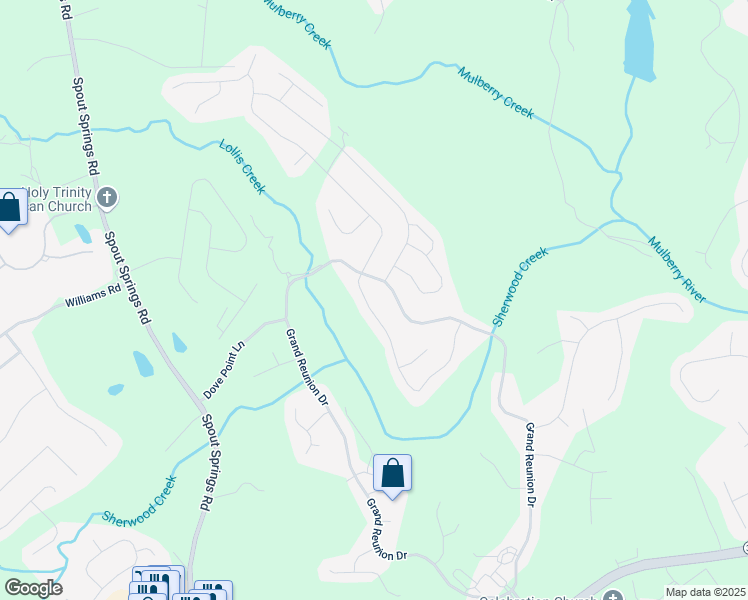 map of restaurants, bars, coffee shops, grocery stores, and more near 6044 Ash Hill Place in Hoschton