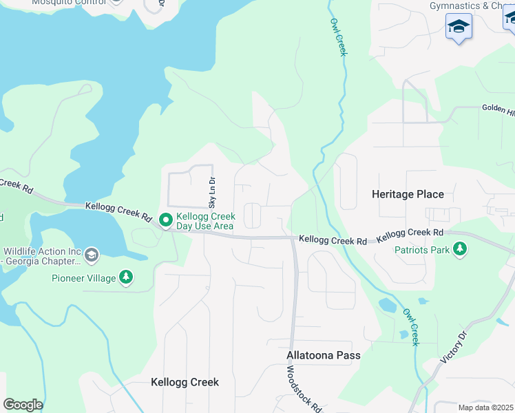 map of restaurants, bars, coffee shops, grocery stores, and more near 616 Blue Sky Boulevard in Acworth