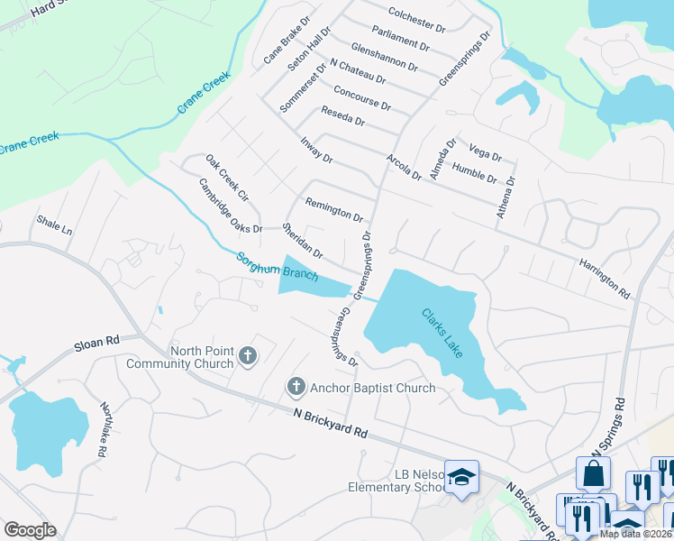 map of restaurants, bars, coffee shops, grocery stores, and more near 200 Sheridan Drive in Columbia