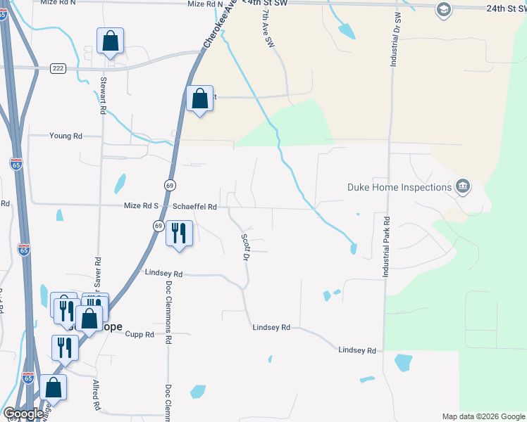 map of restaurants, bars, coffee shops, grocery stores, and more near 369 Schaeffel Road in Good Hope
