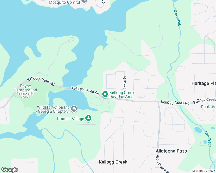 map of restaurants, bars, coffee shops, grocery stores, and more near 2062 Skyhawk Lane in Acworth
