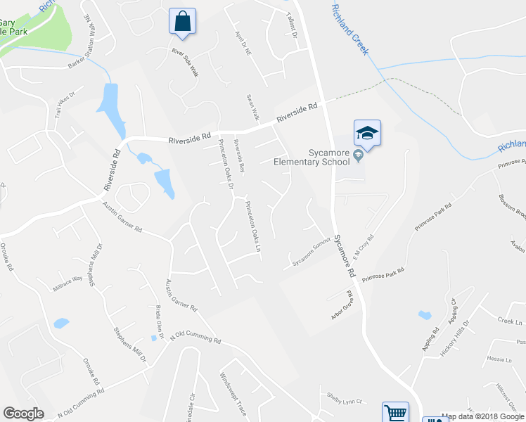 map of restaurants, bars, coffee shops, grocery stores, and more near 1181 Lennox Court Northeast in Buford