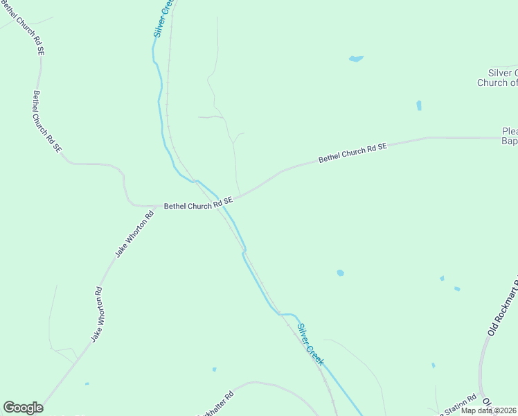 map of restaurants, bars, coffee shops, grocery stores, and more near 850 Bethel Church Road Southeast in Silver Creek