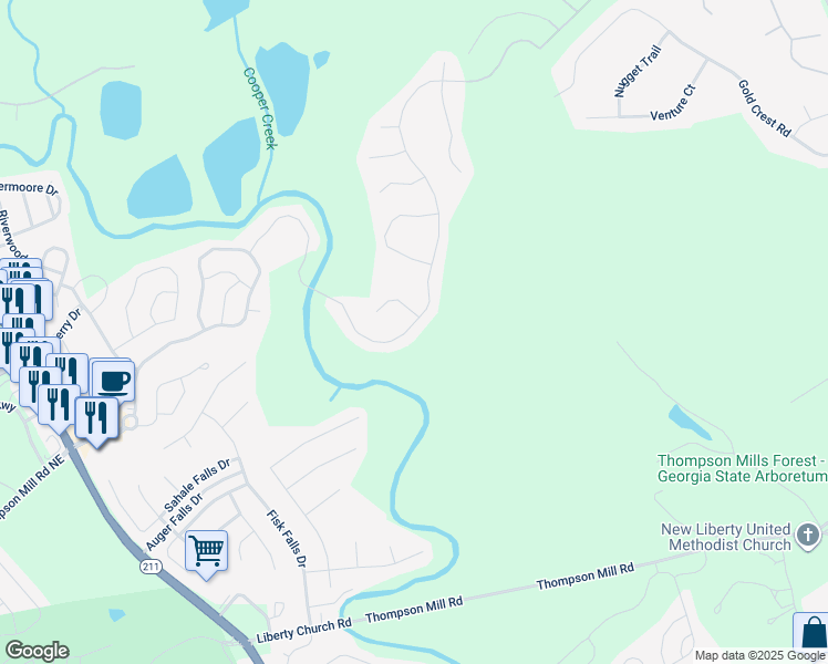 map of restaurants, bars, coffee shops, grocery stores, and more near 7271 Silk Tree Pointe in Braselton
