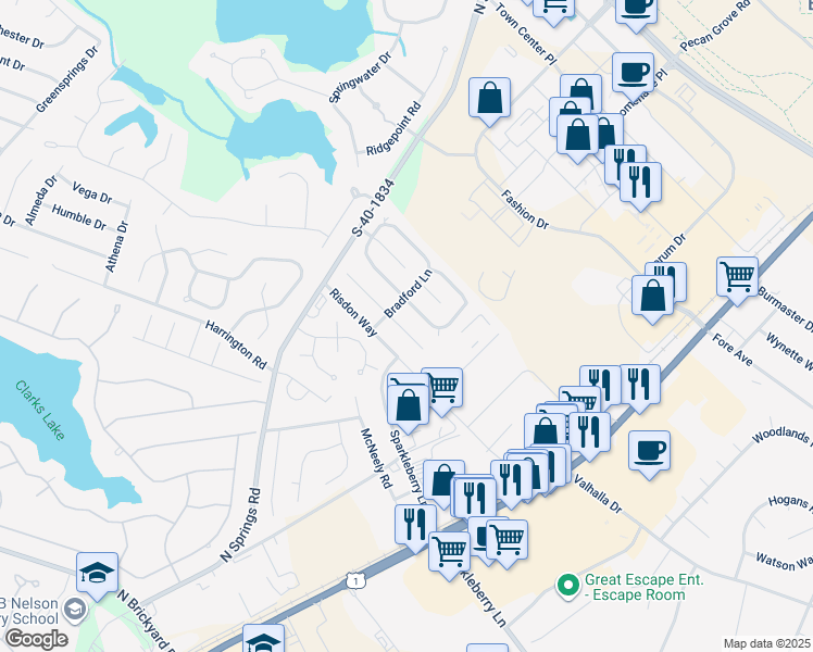 map of restaurants, bars, coffee shops, grocery stores, and more near 217 Westport Drive in Columbia