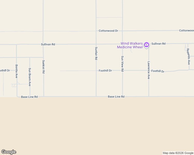 map of restaurants, bars, coffee shops, grocery stores, and more near 7175 Sunfair Road in Joshua Tree