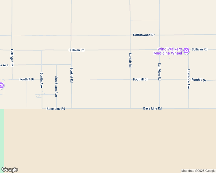 map of restaurants, bars, coffee shops, grocery stores, and more near 64755 Foothill Drive in Joshua Tree