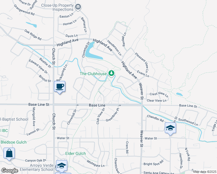 map of restaurants, bars, coffee shops, grocery stores, and more near 29290 Morena Villa Drive in Highland