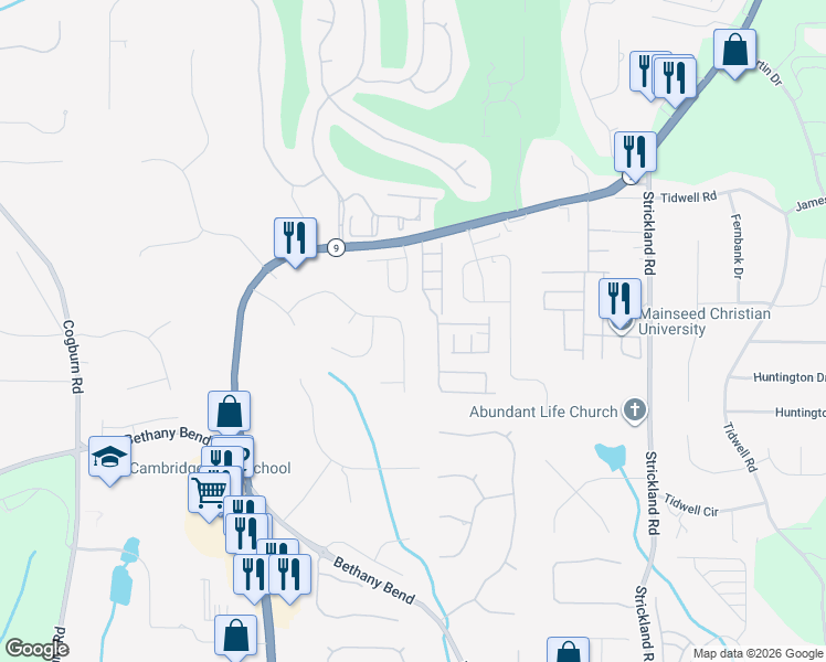 map of restaurants, bars, coffee shops, grocery stores, and more near 3280 Wood Branch Drive in Alpharetta