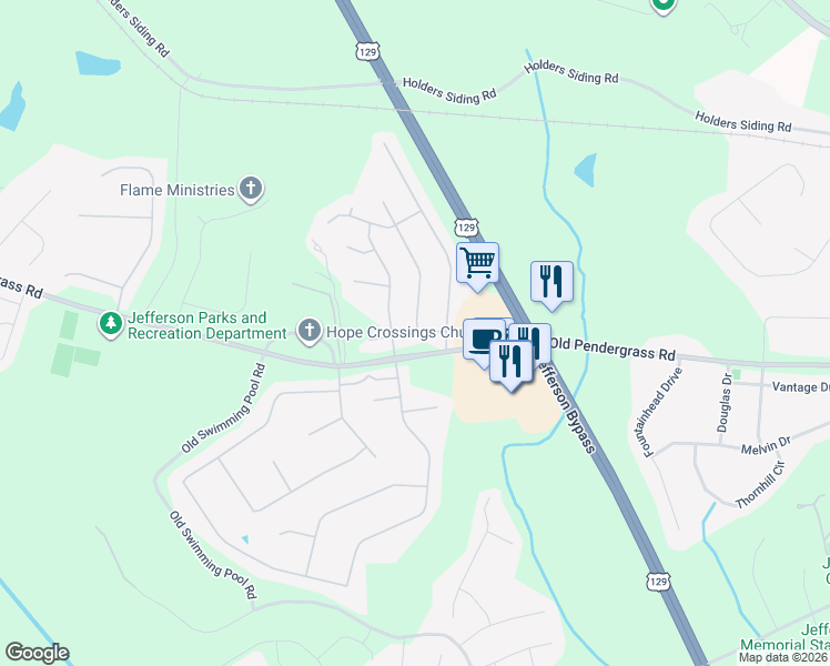 map of restaurants, bars, coffee shops, grocery stores, and more near 676 Cornish Way in Jefferson