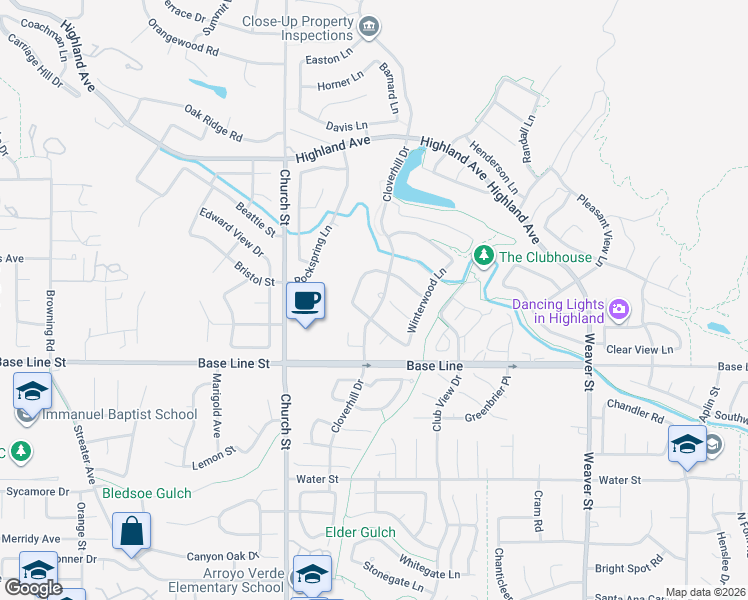 map of restaurants, bars, coffee shops, grocery stores, and more near 29104 Sandlewood Place in Highland