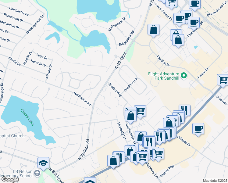 map of restaurants, bars, coffee shops, grocery stores, and more near 17 North Hillock Court in Columbia