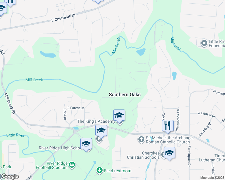 map of restaurants, bars, coffee shops, grocery stores, and more near 311 Scarlett Lane in Woodstock