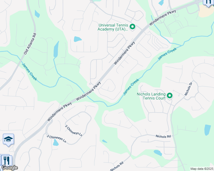 map of restaurants, bars, coffee shops, grocery stores, and more near 5035 Southend Street in Cumming