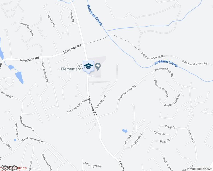 map of restaurants, bars, coffee shops, grocery stores, and more near 1461 Autumn Wood Trail in Buford