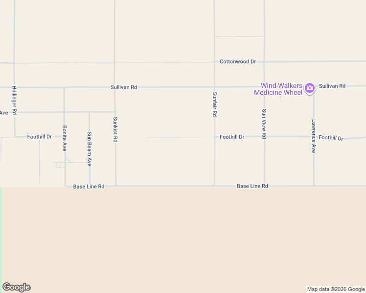 map of restaurants, bars, coffee shops, grocery stores, and more near 64647 Foothill Drive in Joshua Tree