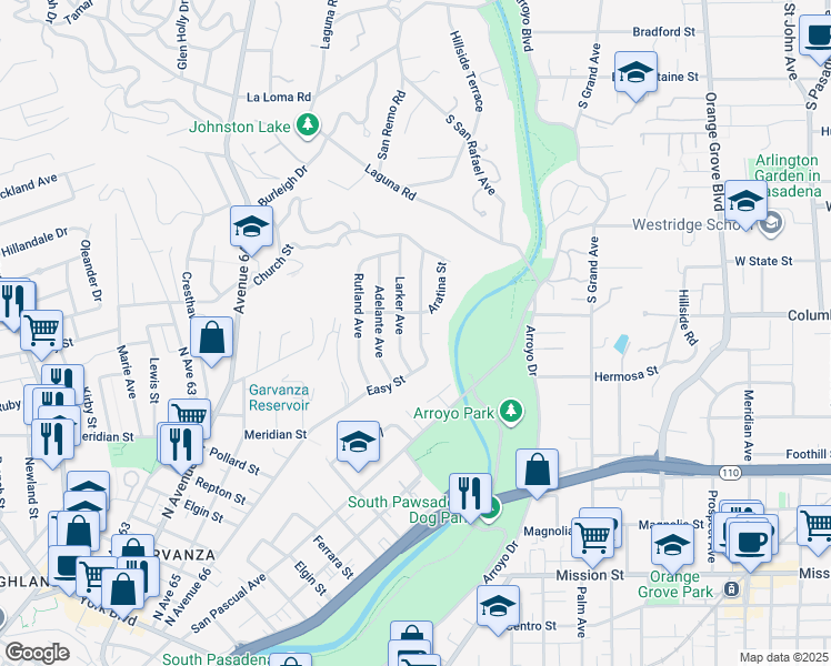 map of restaurants, bars, coffee shops, grocery stores, and more near 931 Fortune Way in Los Angeles