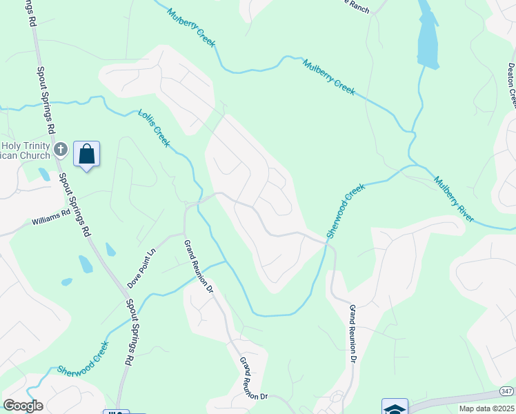 map of restaurants, bars, coffee shops, grocery stores, and more near 6058 Grand Reunion Drive in Hoschton