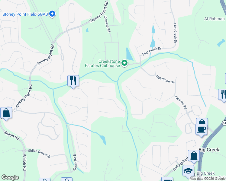 map of restaurants, bars, coffee shops, grocery stores, and more near 3210 Wills Mill Road in Cumming