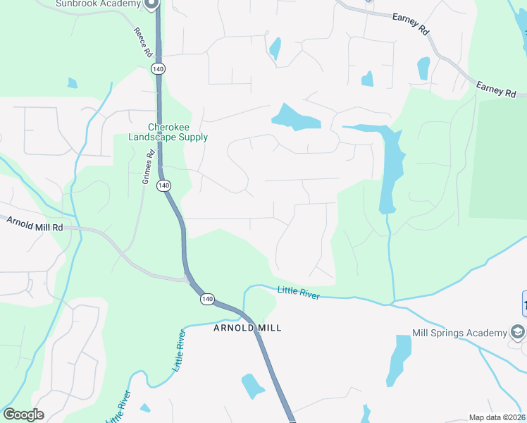 map of restaurants, bars, coffee shops, grocery stores, and more near 125 Riverlake Drive in Woodstock
