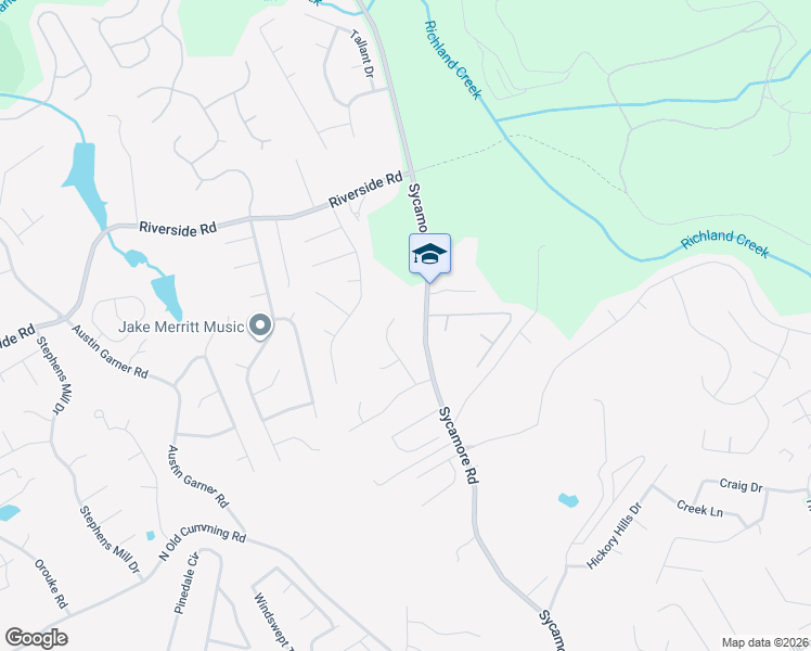 map of restaurants, bars, coffee shops, grocery stores, and more near 5715 Cardigan Trace Northeast in Sugar Hill