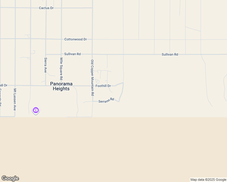 map of restaurants, bars, coffee shops, grocery stores, and more near 66425 Foothill Drive in Joshua Tree