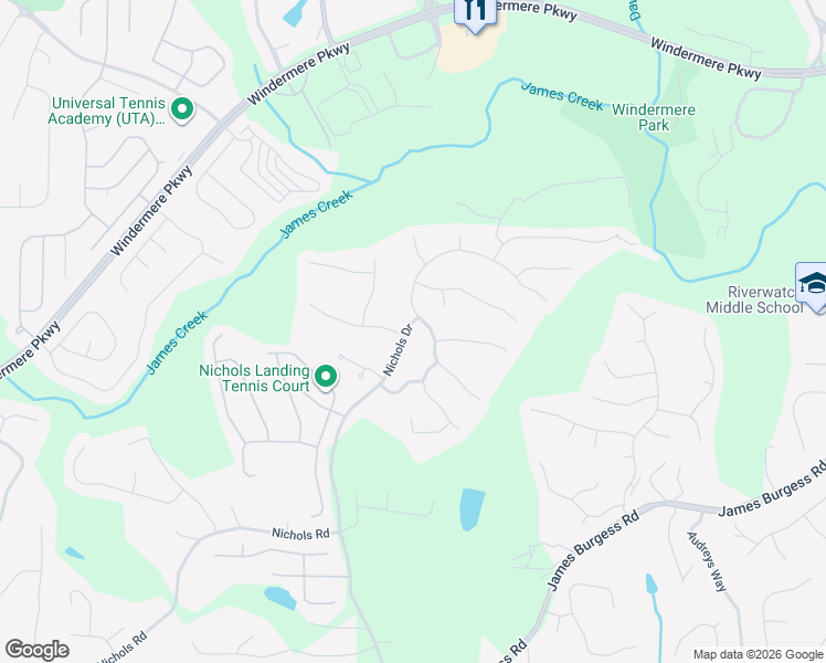 map of restaurants, bars, coffee shops, grocery stores, and more near 225 Nichols Drive in Suwanee