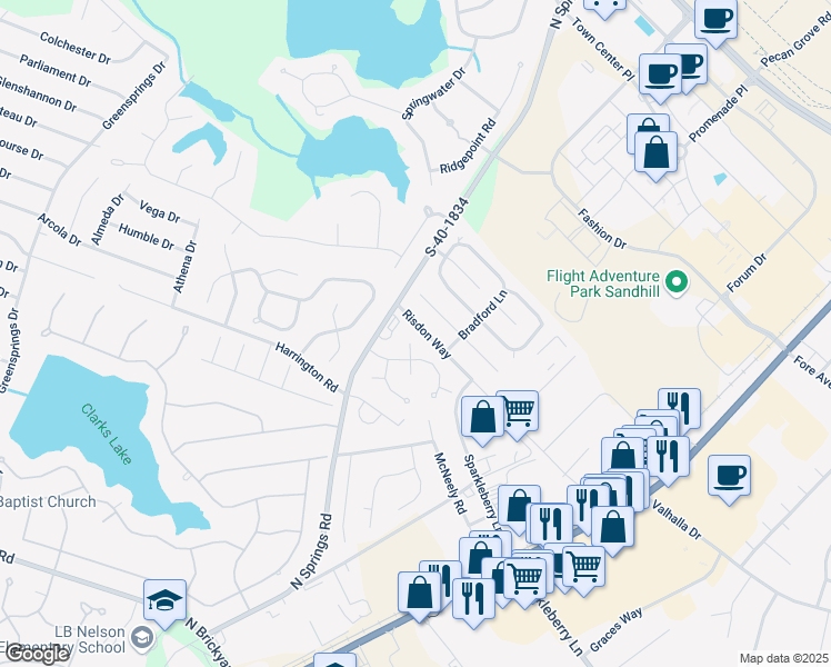 map of restaurants, bars, coffee shops, grocery stores, and more near 17 North Hillock Court in Columbia