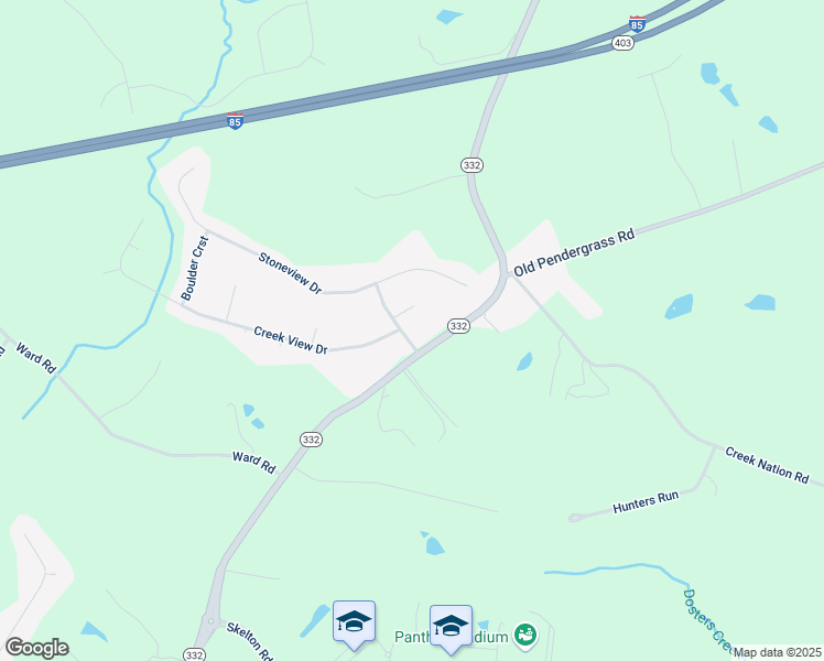 map of restaurants, bars, coffee shops, grocery stores, and more near 50 Stone Creek Drive in Hoschton