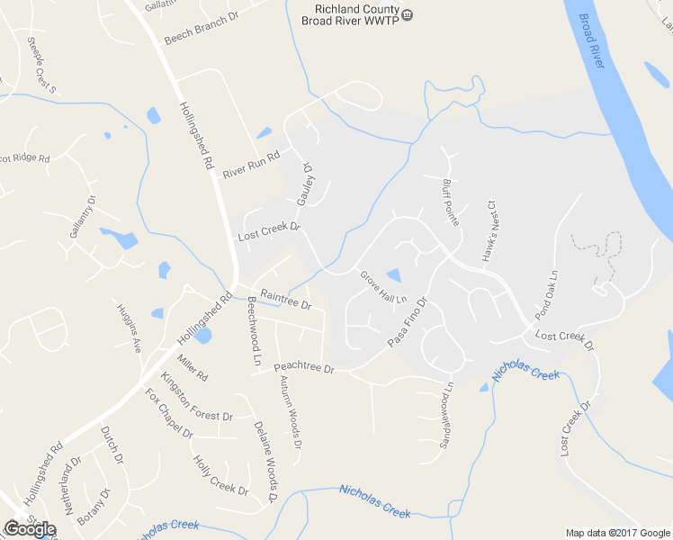 map of restaurants, bars, coffee shops, grocery stores, and more near 1617 Lost Creek Drive in Columbia