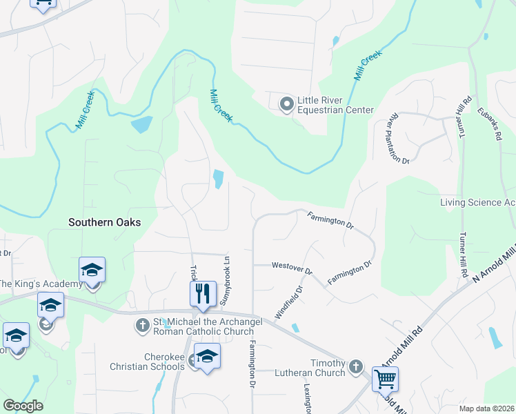 map of restaurants, bars, coffee shops, grocery stores, and more near 804 Hampton Ct in Woodstock