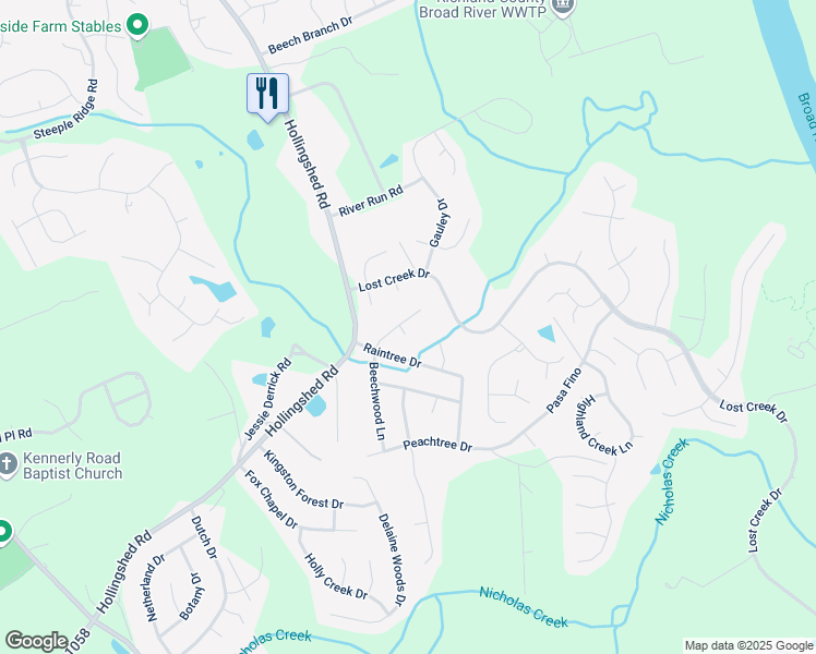 map of restaurants, bars, coffee shops, grocery stores, and more near 328 Beechwood Lane in Irmo